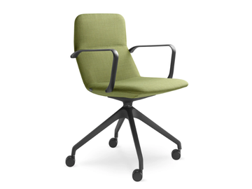 FLEXI LIGHT CHL BR F95-BL - Swivel trestle-based fabric office chair with armrests by LD Seating - view 2